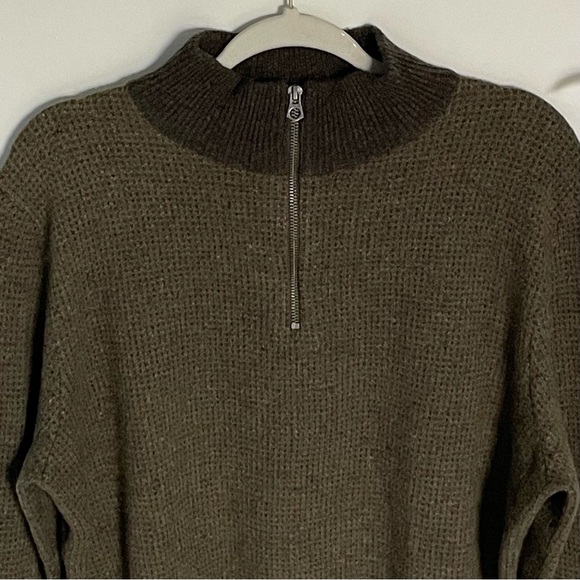 J. Crew Rugged Merino 1/4 Zip Black Gray Knit Pullover Sweater 47042 - Picture 4 of 15